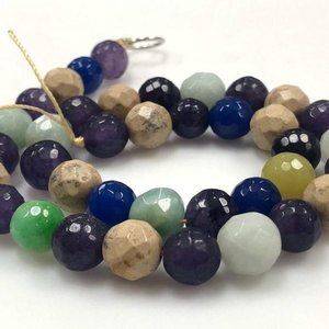 Multi Gemstone Beads Round Shape 10 Beads